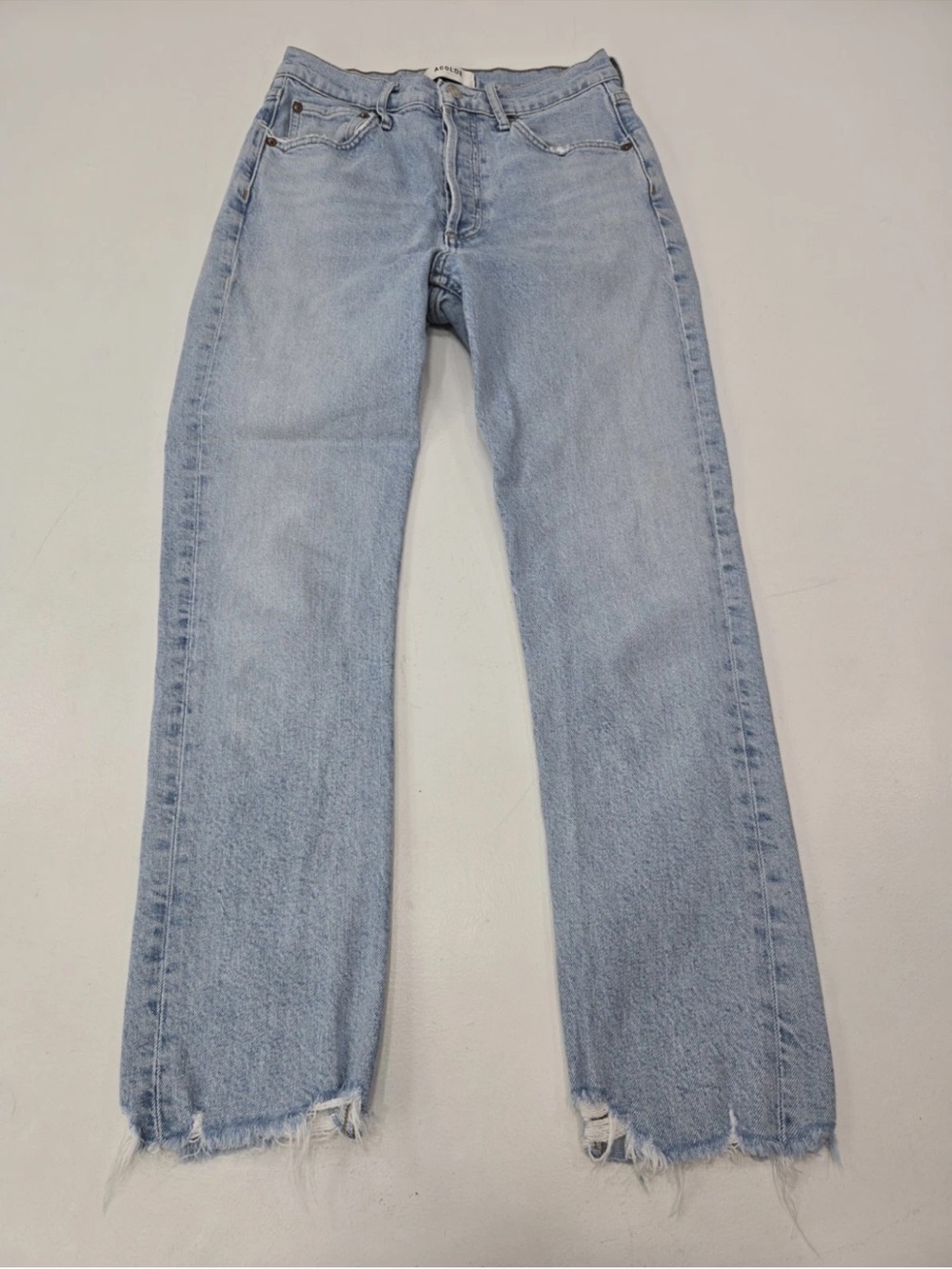 AGOLDE Riley High Rise Straight Crop Jean Light Bitter Wash Size 25 Womens